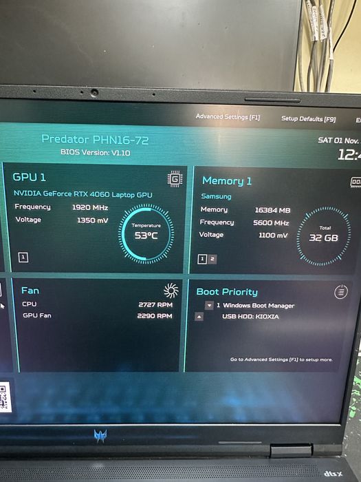 acer predator i9-14900HS 32/512gb RTX 4060