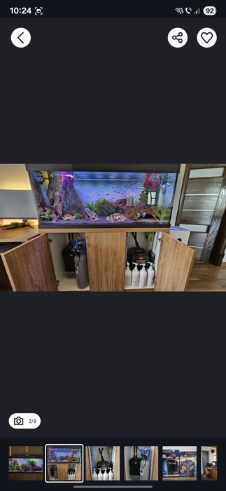 Acvariu 180L complet cu filtre sistem CO2 si stand pesti decor