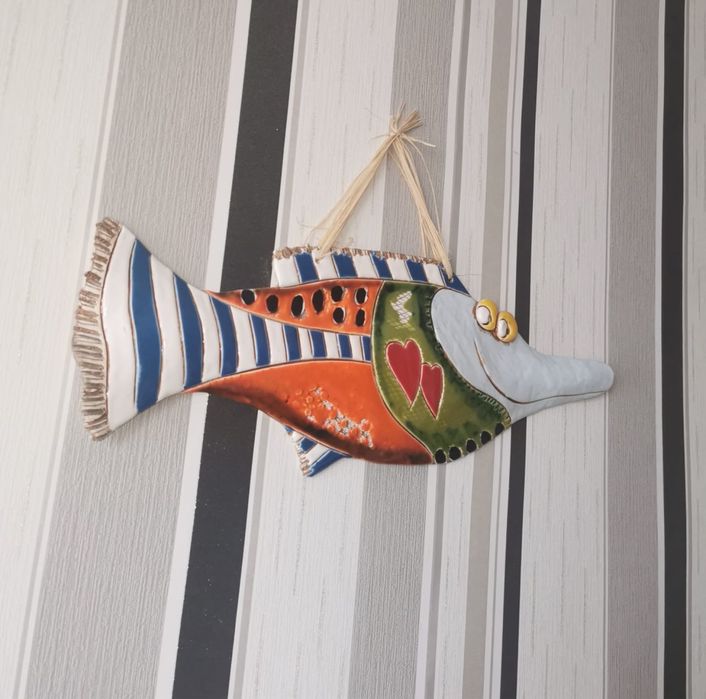 Рибка керамична декорация Забавна керамична декорация фигура