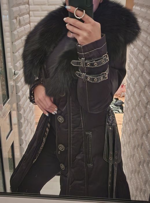 100 лв ПРОМОЦИЯ ! Италианско палто с яка от лисица