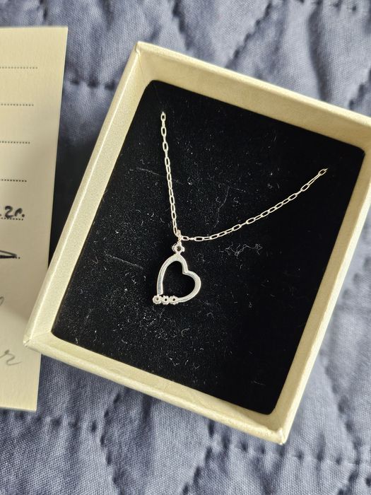 Сребърно колие сърце