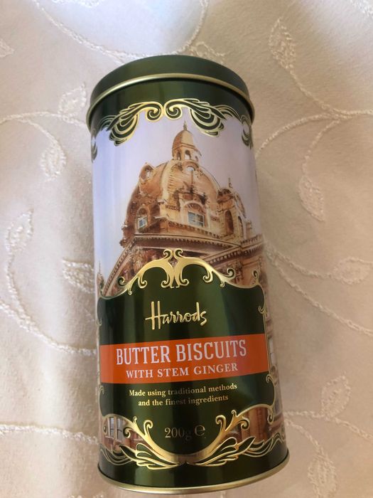 Метални кутии за бисквити Harrods и Fortnum & Mason, нови, празни