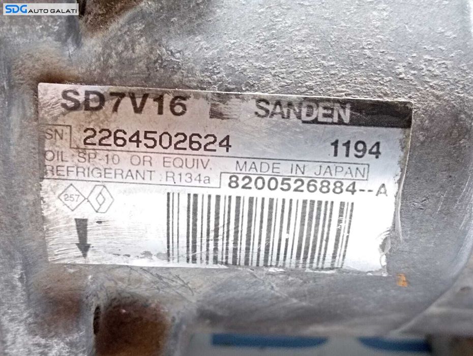Compresor AC Aer Conditionat Clima Dacia Logan 1 1.5 2004 - 2012 Cod 8200526884A 2265402624 [M6670]