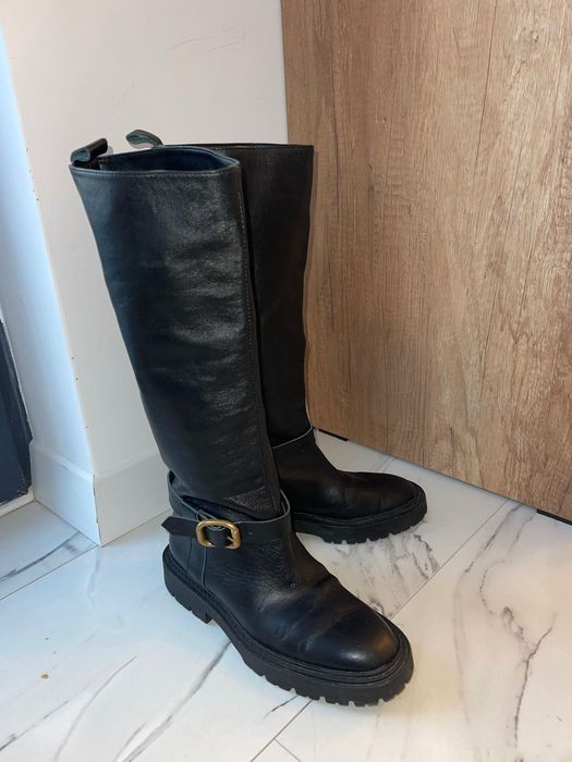 Кожени ботуши ZARA