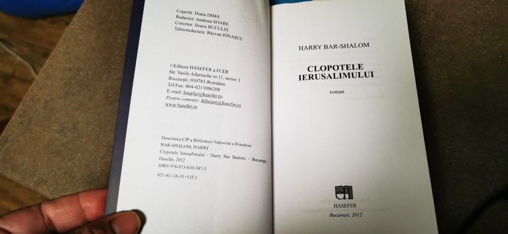 Clopotele Ierusalimului - Harry Bar-Shalom- Editura Hasefer