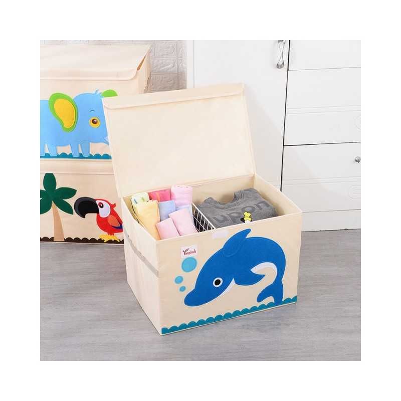 Сгъваема кутия за съхранение на играчки в правоъгълна форма с капак