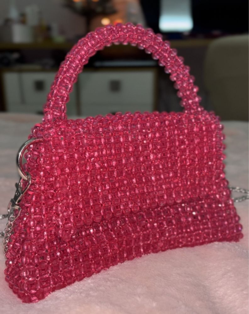 Розова чантичка - ръчна изработка