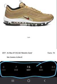 Nike Air Max 97 GOLD OG 37.5 ORIGINALI EDITIE LIMITATĂ yeezy jordan