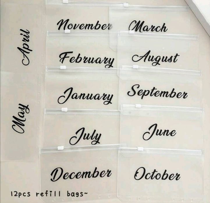 А6 Loose Leaf Месечна чанта с цип