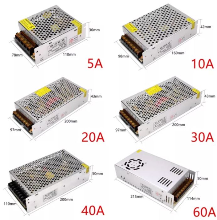 сетчатый импульсный блок питания 12 / 24 вольта 5,10,15,20,30,40 ампер