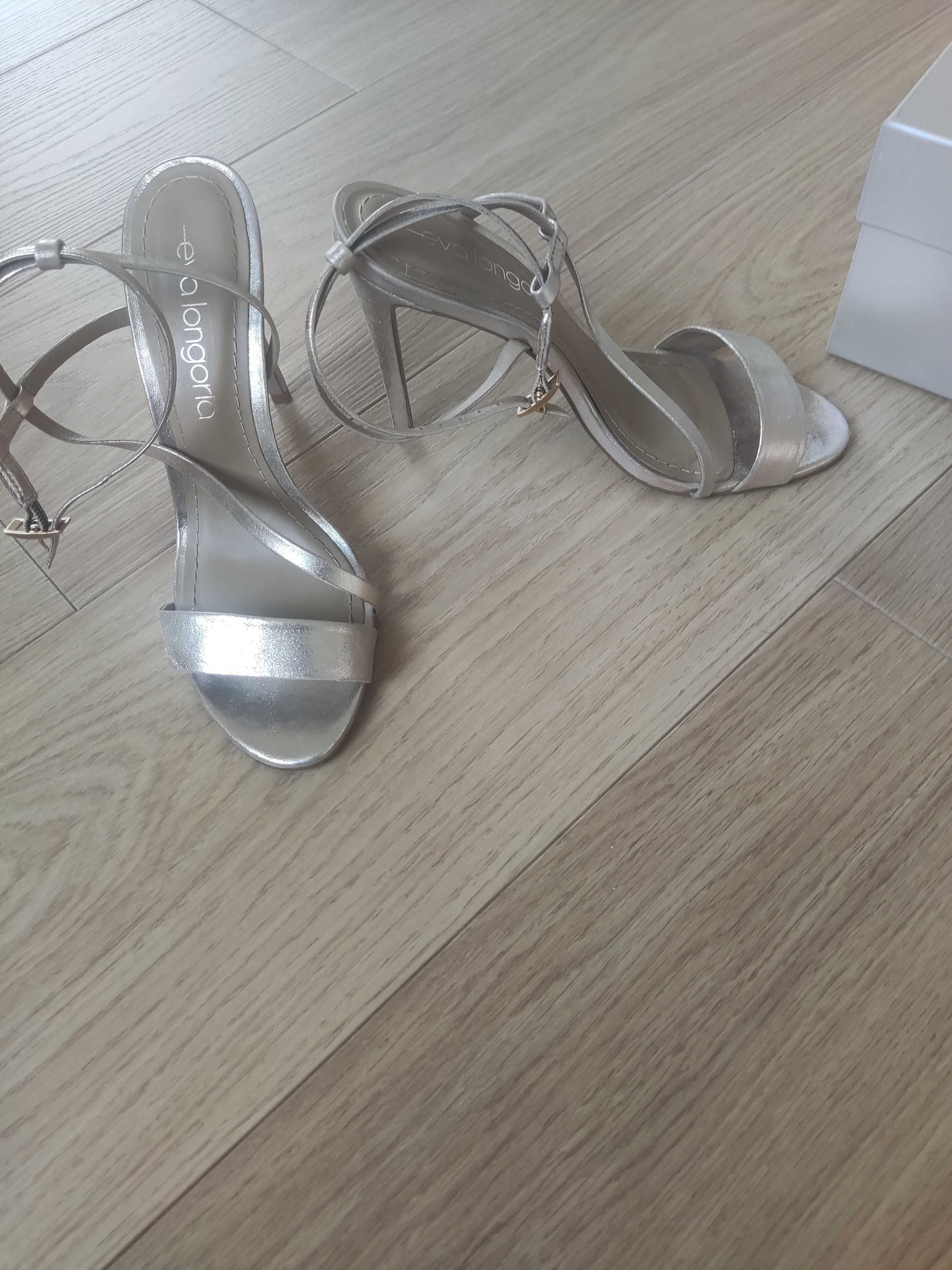 Златни обувки Eva Longoria, 38 номер, естествена кожа