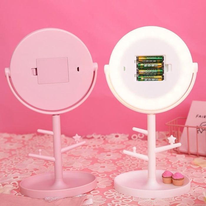Огледало с LED осветление и поставка за бижута ДВА ЦВЯТА