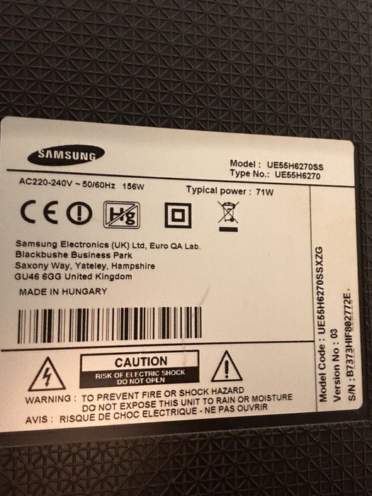 Smart tv full Hd Samsung  140 cm UE55H6270SS