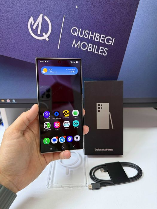 Yangidek! Samsung S24 Ultra Natural Titan 12/256GB Karobka usb bor!