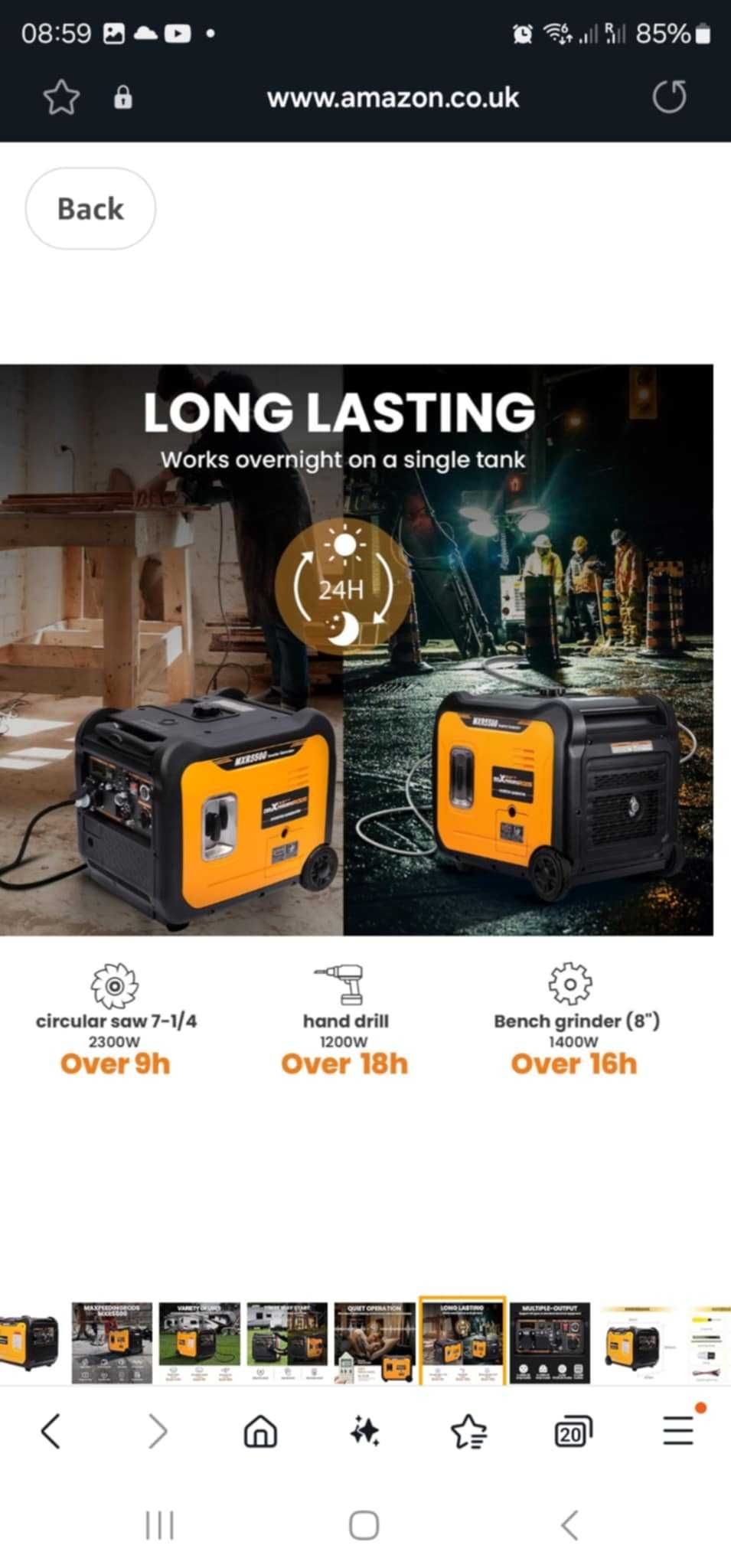 Генератор maXpeedingrods 5500W Бензинов , Инверторен