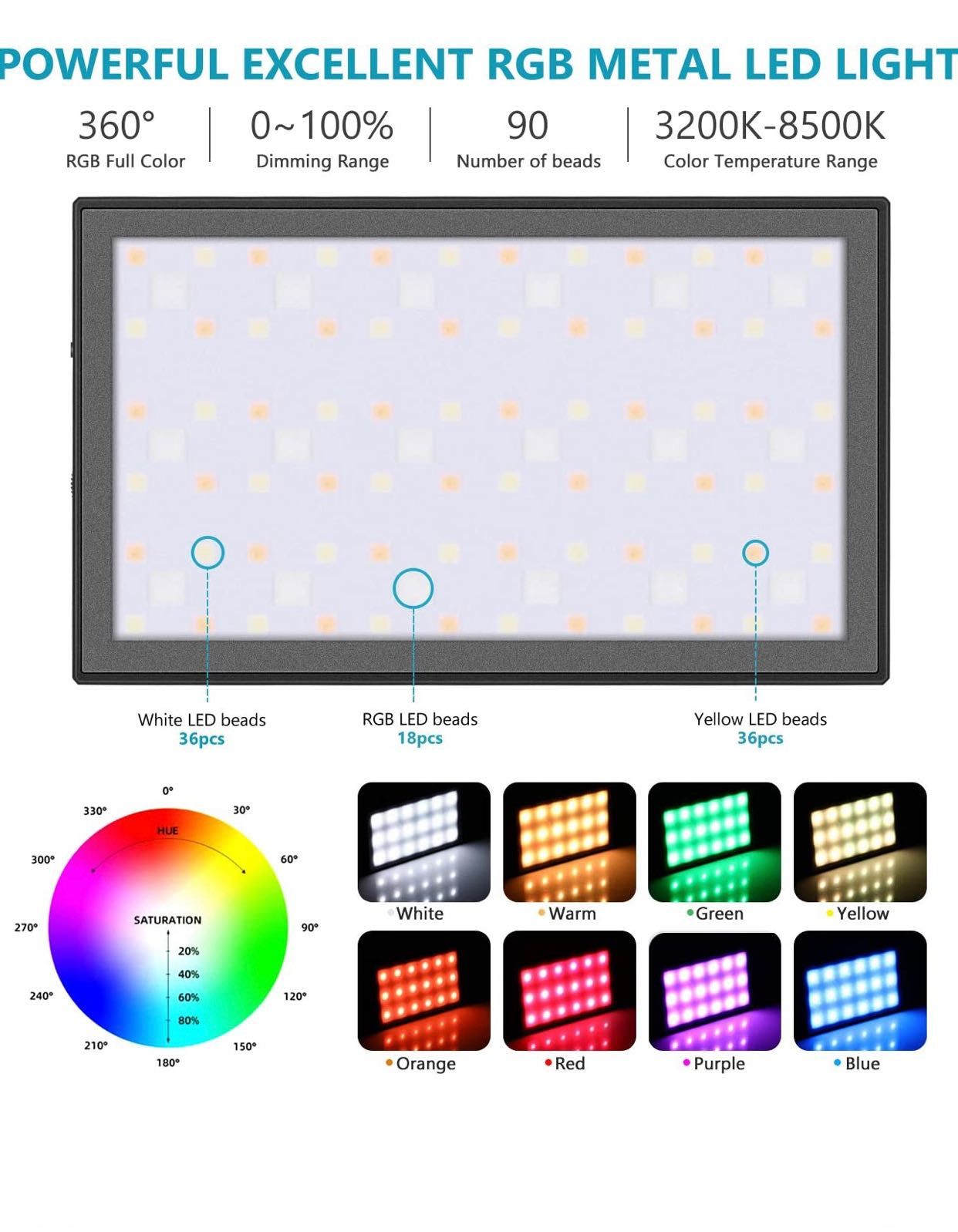 ПРО. Rgb. Диодно. осветление за камера. Фото. Видео. Neewer. Софтбокс