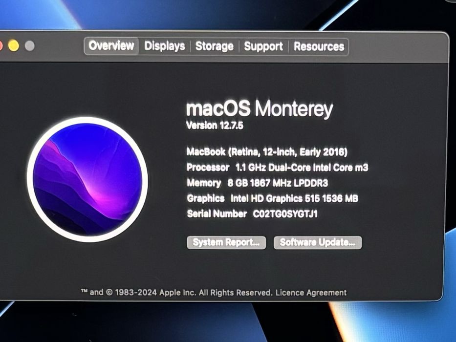 Macbook Gold, intel core M3, retina 12”, 8 gb ram, 256 ssd