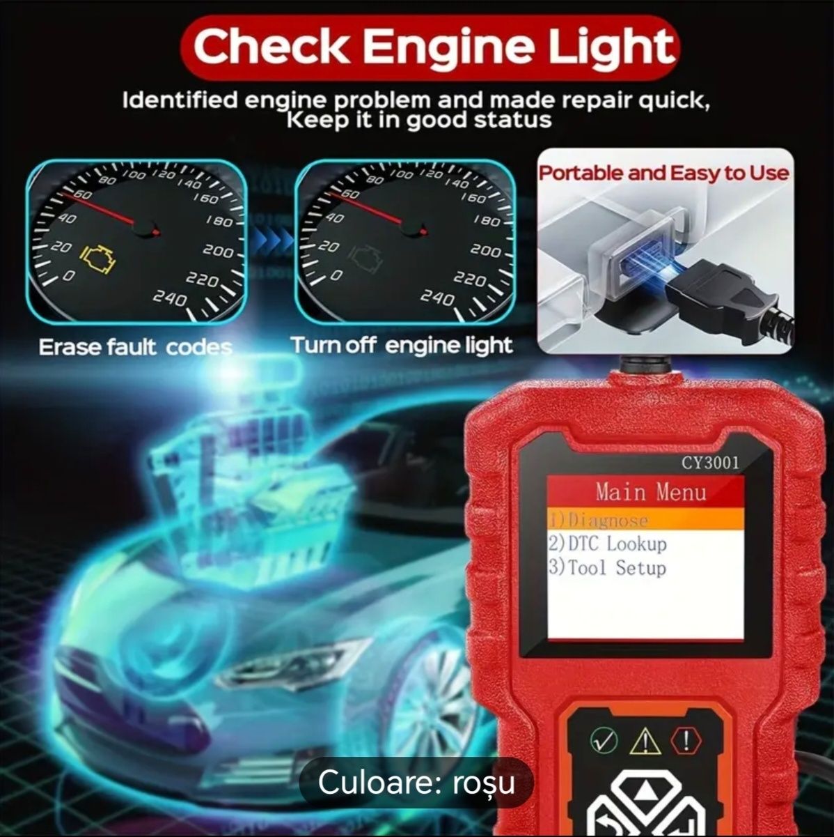 Tester auto  OBD 2 CY3001 Diagnoza auto
