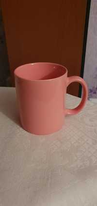 Кружка розовая керамическая