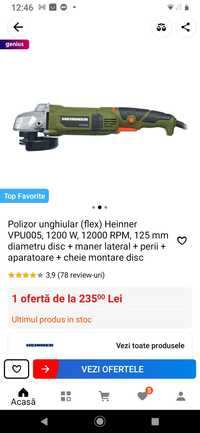 Polizor unghiular flex cu variator de viteză