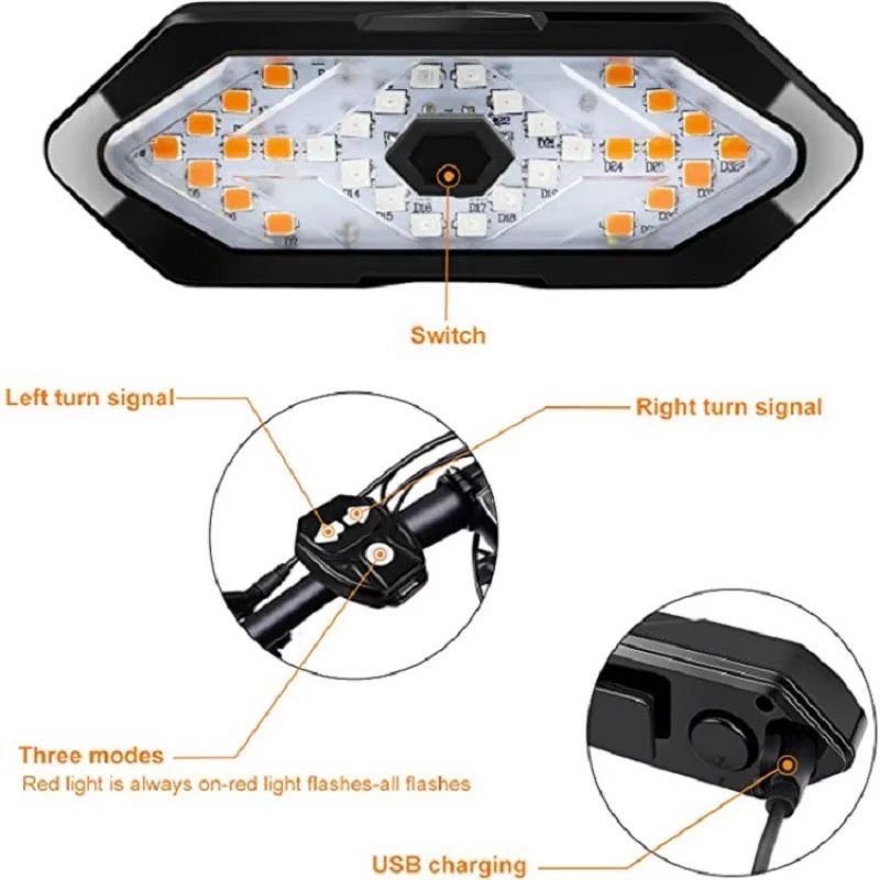 Semnalizare bicicleta/trotinetă led wireless