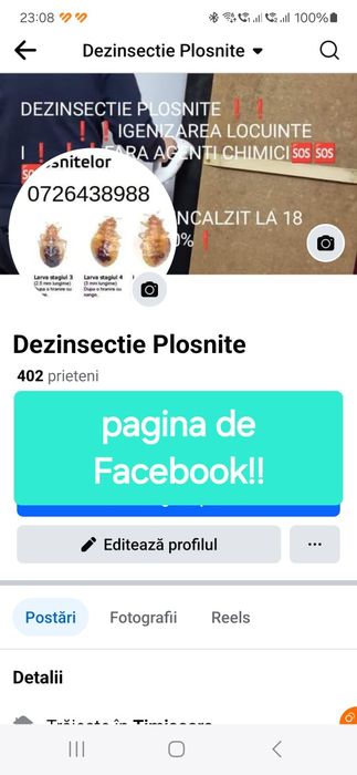 Ofer servicii  de igenizare impotriva  ploșnițe (cu abur ) !