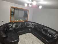 Canapea piele neagra sufragerie
