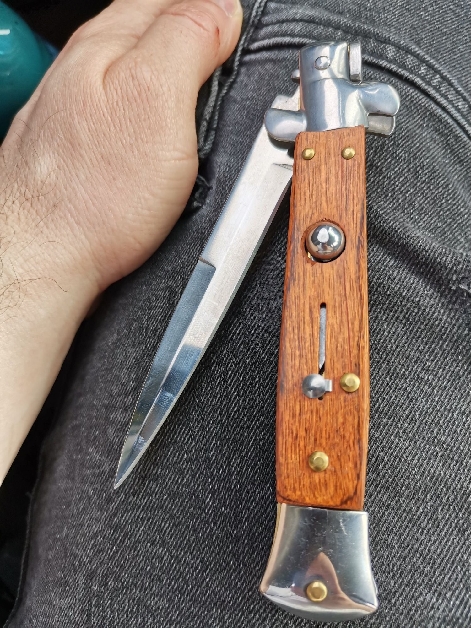 Set 2 cuțite Italia, Briceag Stileto Sicilian lama 11cm / lungime 23cm