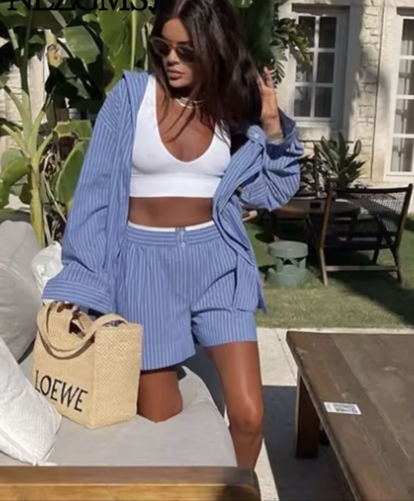 Дамски комплект риза и панталонки Zara