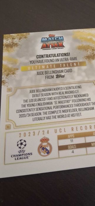 Карта Match Attax 2024/2025-Джуд Белингам
