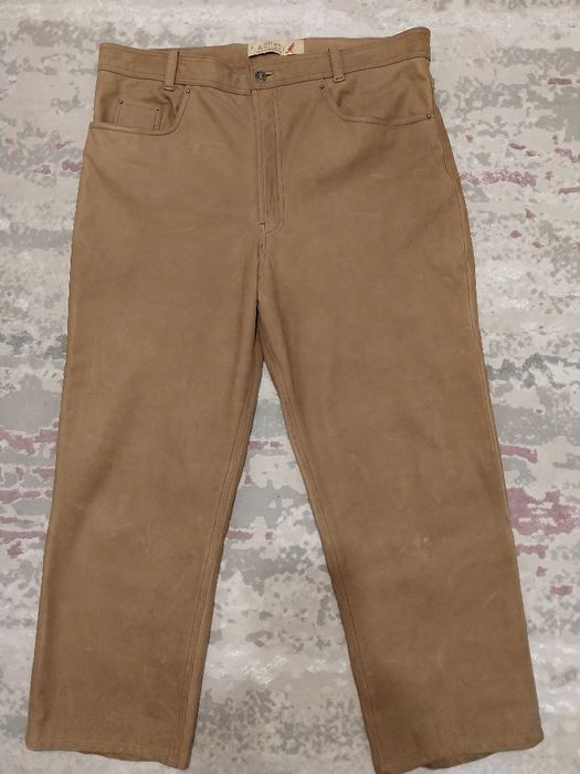 Wallaby, pantaloni biker piele naturală groasă.