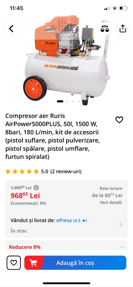 Compresor Ruris 50l