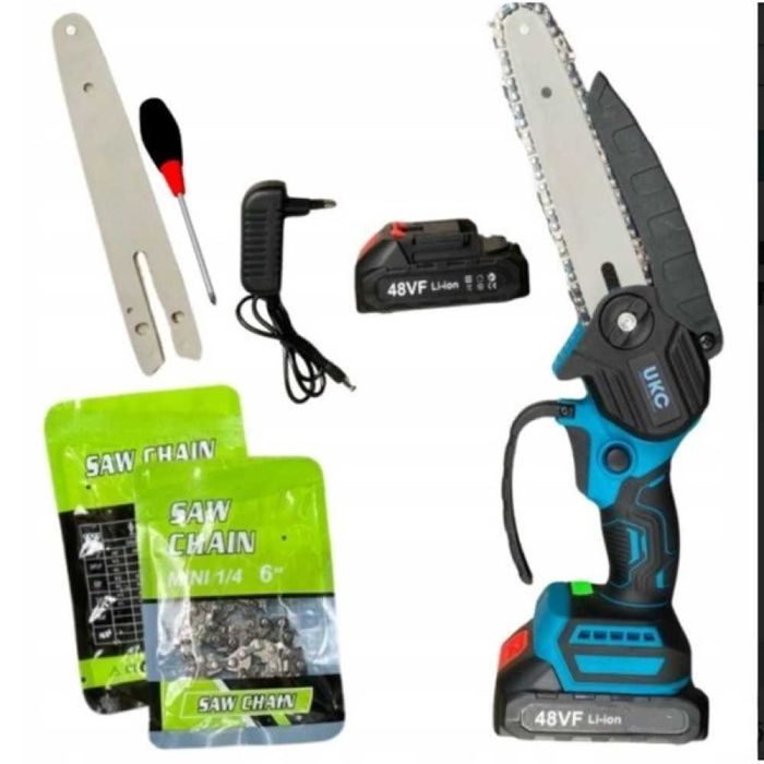 Акумулаторна резачка за клони UKC 15см шина + 2 батерии и 2 вериги