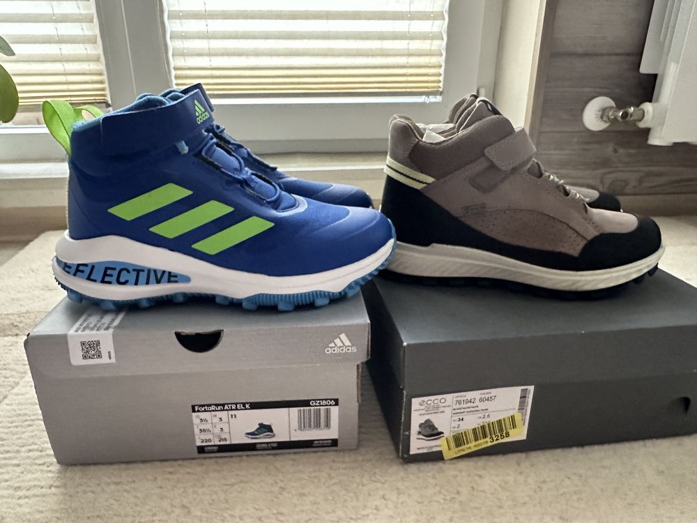 Детски зимни боти ecco 34 номер и adidas 35 номер