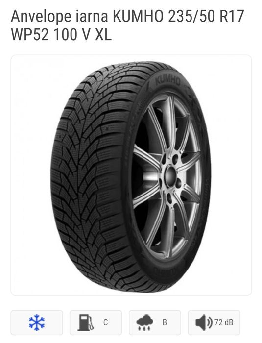 Anvelope  iarna 235 50 17 ca noi kumho Winter craft wp52 235 50 17