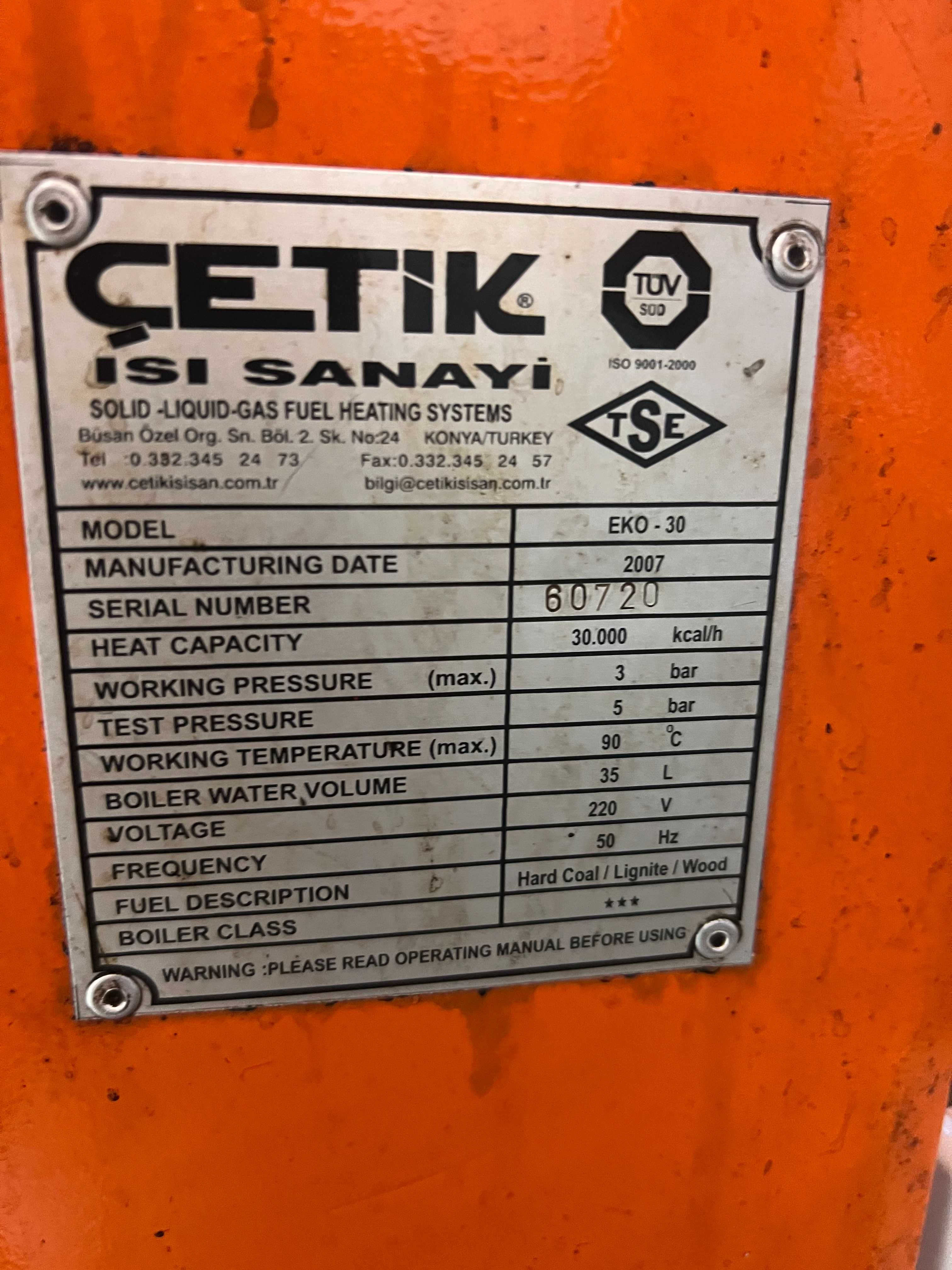 Комбиниран котел на пелети и дърва CETIK + горелка GREYKO