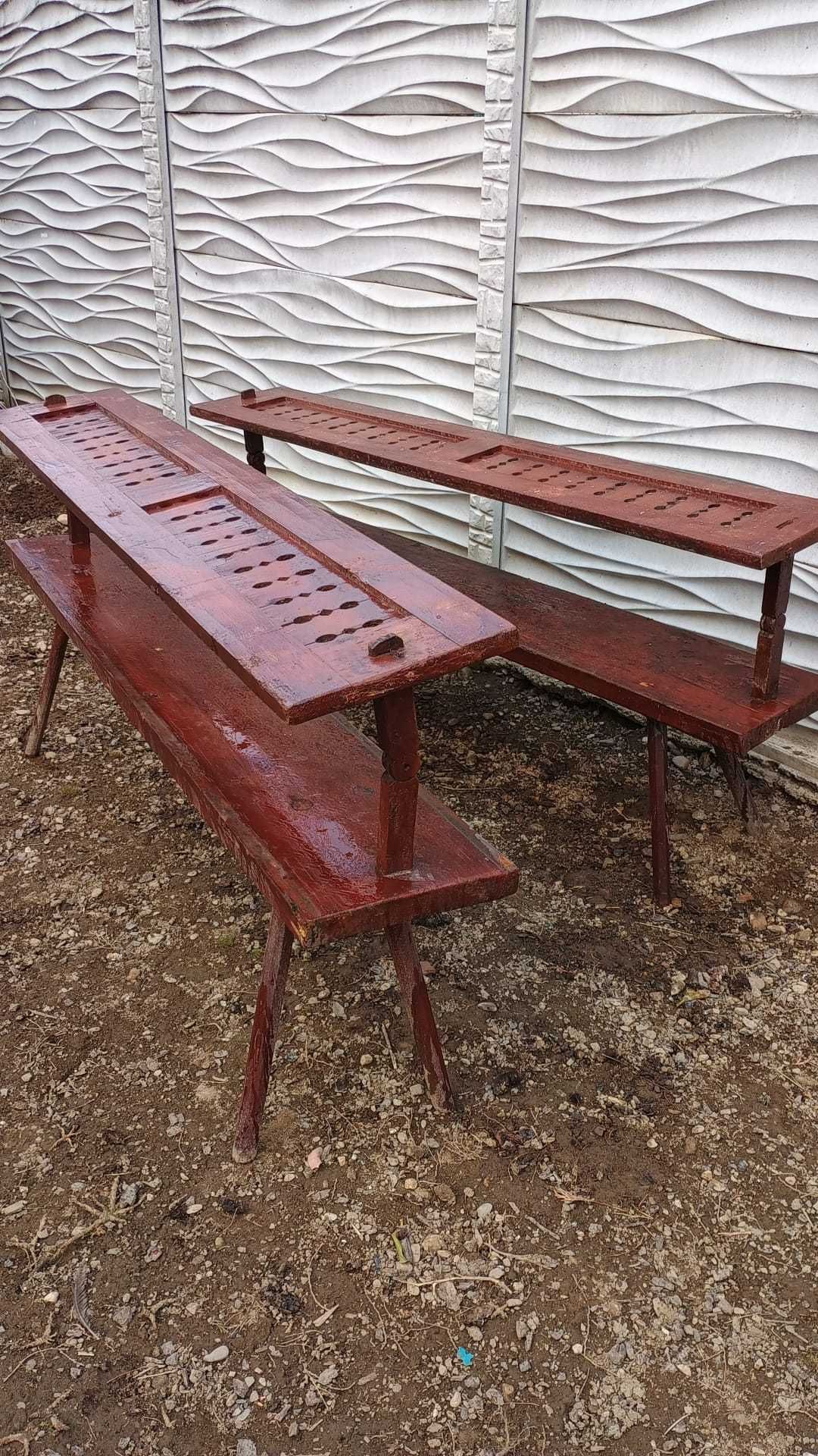 Banca scaun lemn rustica lucrata manual