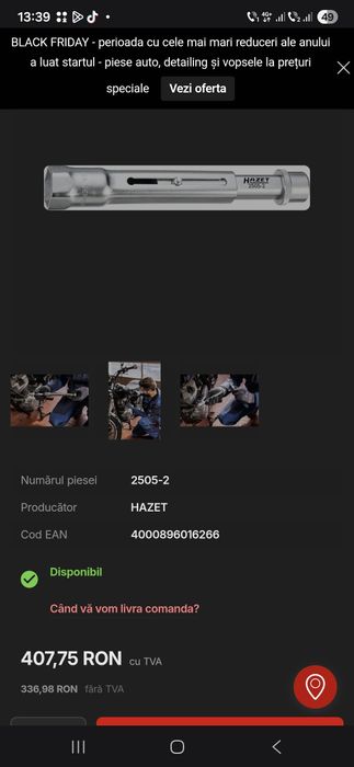 Hazet cheie de bujie