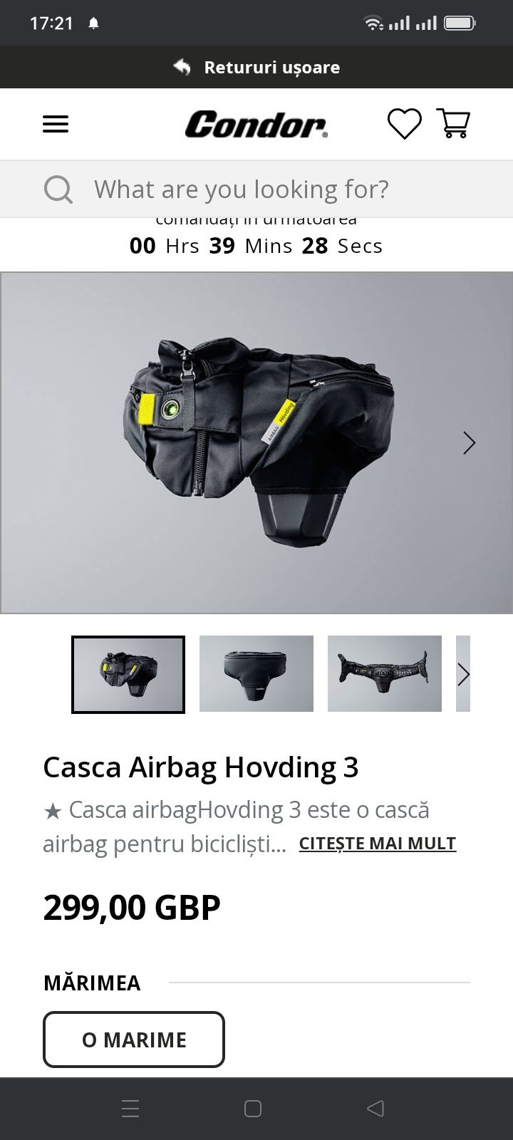 Casca airbag hovding 3 
Hovding 3 este o cască airbag pentru biciclișt