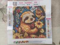 Goblen cu diamante 20x20cm leneș
