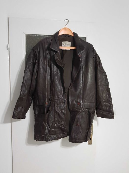 Кожена дамска шуба L