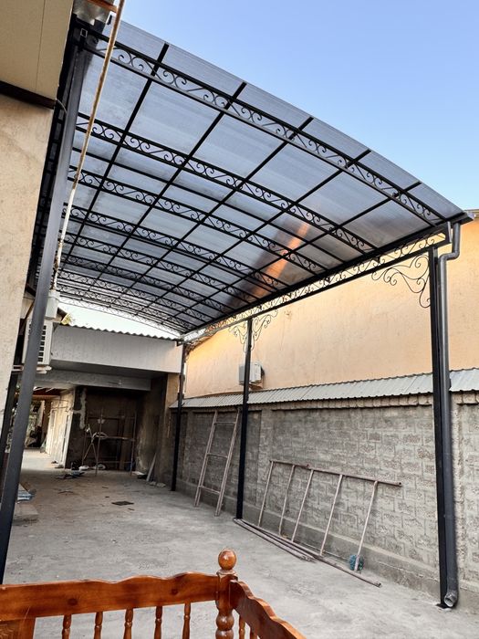 Навес ясиймиз леклан профнастилдан