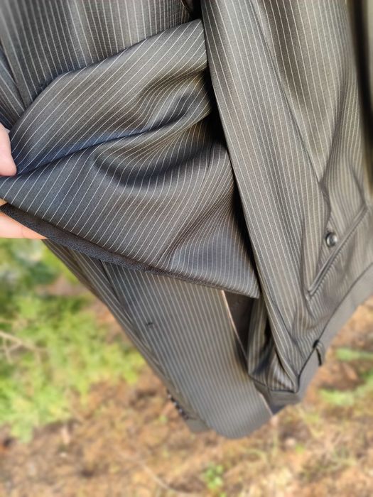 Costum Giorgio Armani - NEGRU cu dungi - ORIGINAL 58 - Lana virgina