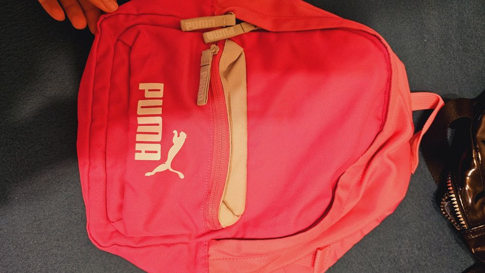 Rucsac puma roz cu alb