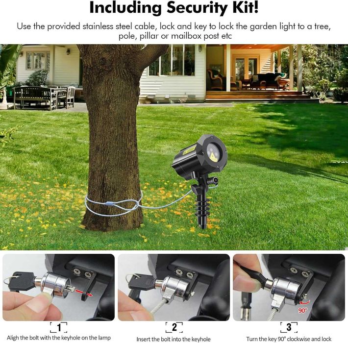 Коледен проектор, 8 празнични модела, за открито/закрито, дистанционно