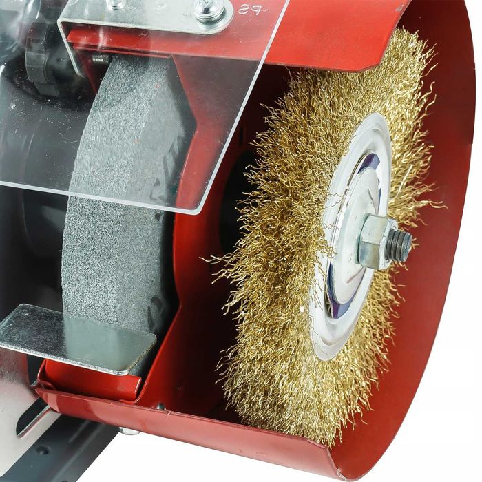 Polizor banc 150mm 2 pietre perie sarma lampa LED (V08032)