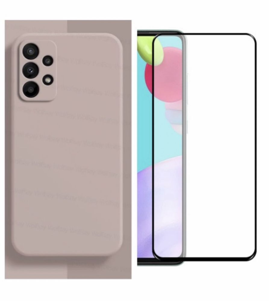 Samsung A55/A54/A53/A52 Husa Silicon Safe Case Catifea + Folie Sticla