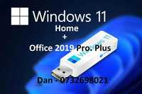 Stick USB bootabil Windows 11 Home + Office 2019 cu licenta retail