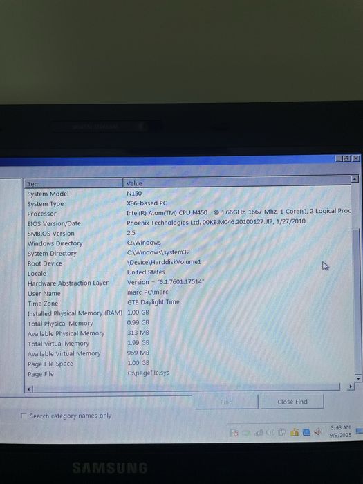 Laptop Samsung Notebook Np-N150