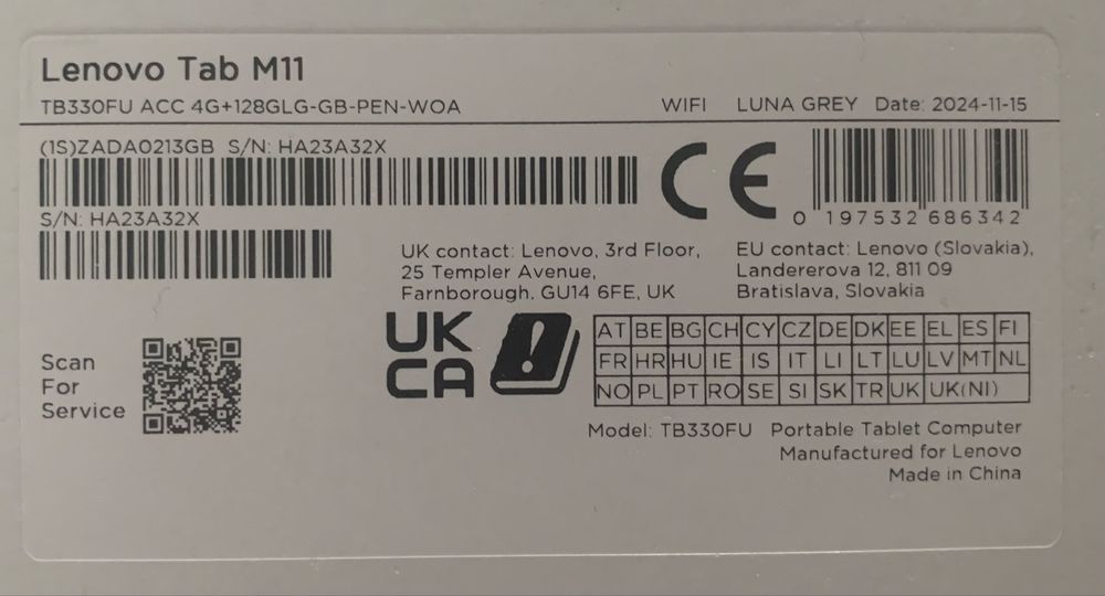 Lenovo Tab M11 + Lenovo Stylus Pen + Husa Piele Eco